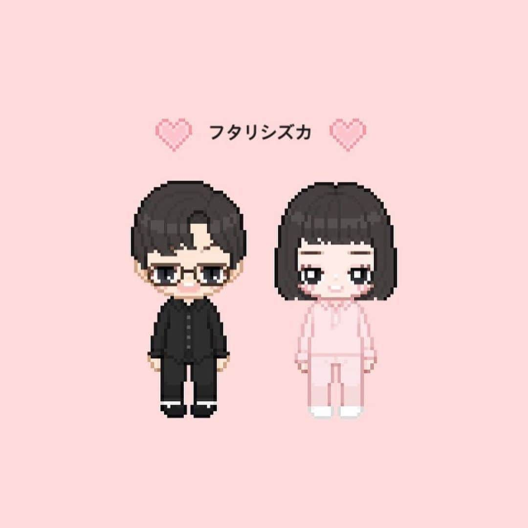 横井かりこるのインスタグラム：「YouTube見てくださってる@omusuubi  さんが作ってくれたドット絵があまりに可愛すぎて載せます、、、、 ありがたや、、、、」