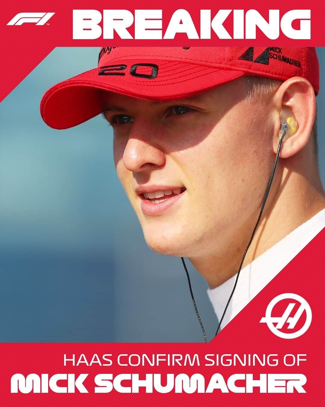 のインスタグラム：「BREAKING: @mickschumacher to race in F1 in 2021!  The 21-year-old signs with @haasf1team for next season  #F1 #Formula1 #RoadToF1 #Schumacher」