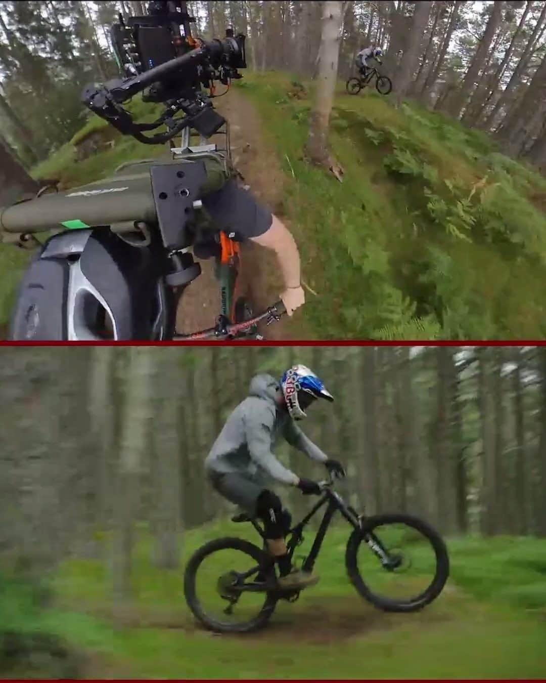 レッドブルのインスタグラム：「when two views are better than one 🙌   don't miss the premiere of #TheOldWorldMovie dropping Dec 4th at 6PM CET / 10AM PST exclusively on Red Bull TV 📺 for a limited *48-hour period* ONLY 👀  🚲 : @martinsoederstroem  🎥 : @tillmannbrothers @anditillmann   #redbull #givesyouwiiings #mtb #mountainbike #bikelife #fromwhereiride」