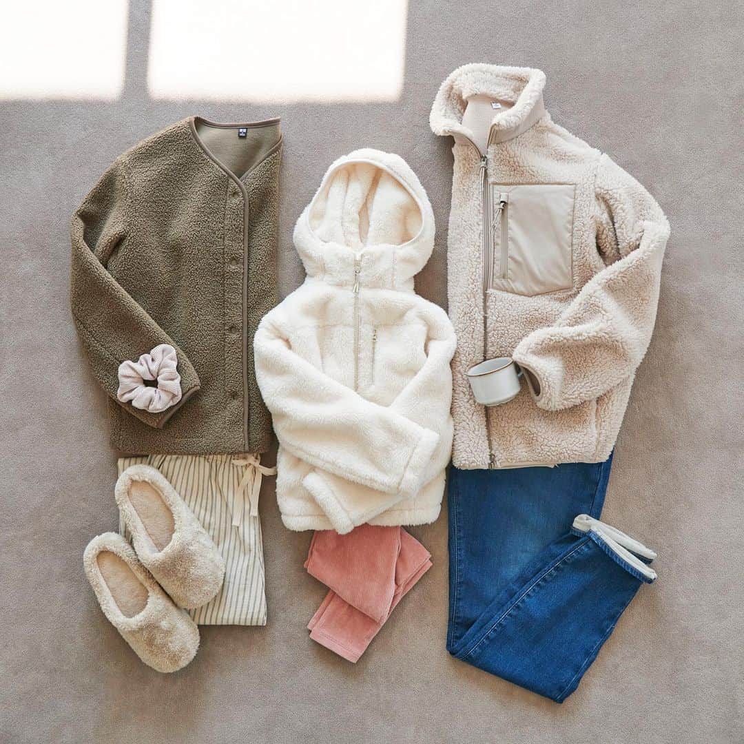 のインスタグラム：「Warm, comfy and cuddle-ready. Explore our fleece collection to find perfect items for the whole family.  #UNIQLOWarmLayers #UNIQLO #LifeWear #fleecejacket」