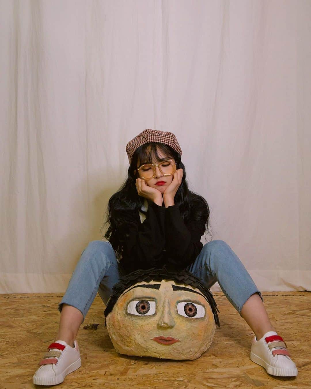 ユジョン のインスタグラム：「보정도 귀 탆아 이게@나의 얼굴이ㄷㅏ아!!!!!!!!!」