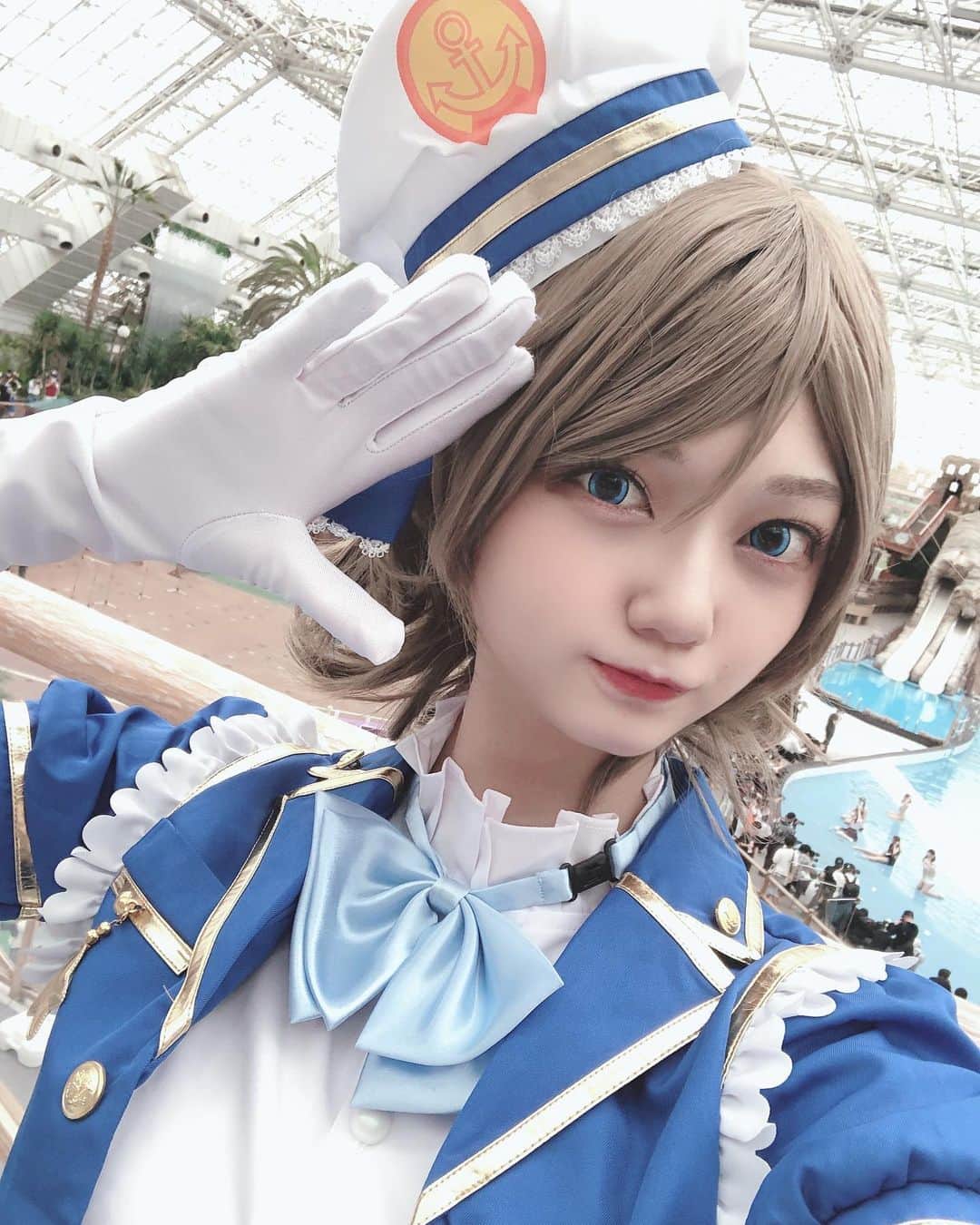 音羽かのん（阿部かれん）のインスタグラム：「ラブライブ!サンシャイン!!の渡辺曜ちゃんのコスプレをさせていただきました～⚓ ヨーソロー♡ #コスプレ #ラブライブサンシャイン #渡辺曜」