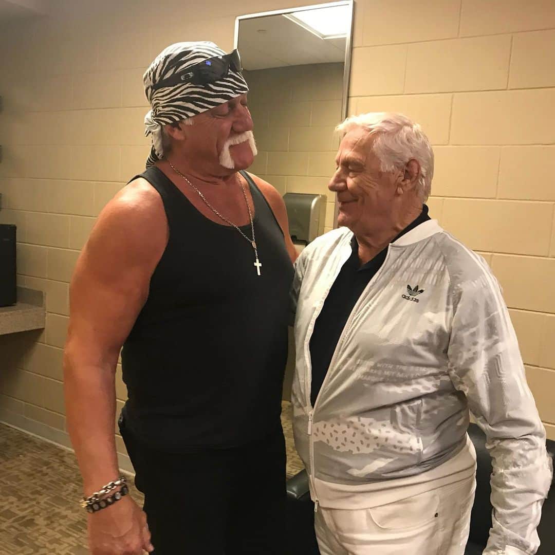 ハルク・ホーガンのインスタグラム：「One of the last times together with Pat,from the first day I sat in the crowd and watched him until the end he had a spark for the business that never went dim! Love you and see you again my friend RIP only love HH」