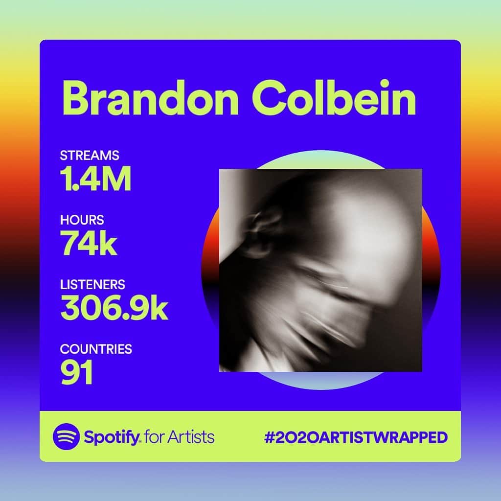 ブランドン・シェイアのインスタグラム：「Beyond grateful to all of you who streamed my music this year... 2020 was rough but it also inspired me to step out of my own way & just enjoy my life. I finally released music without any expectation & didn't worry too much about what others thought. Instead I did what I love & hoped for the best. I'm looking forward to 2021 & more music but for now I just want to say another HUGE thank you to y’all ❤️」