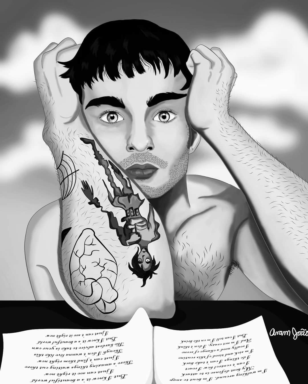 レオン・エルスのインスタグラム：「Dope fan art by @aramjoao92 🖤」