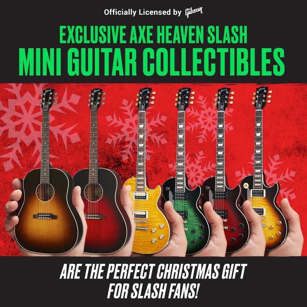 スラッシュさんのインスタグラム写真 - (スラッシュInstagram)「Head to slashmerch.com to shop the exclusive @axe_heaven x Slash mini guitar collection. #slashnews」12月3日 2時00分 - slash