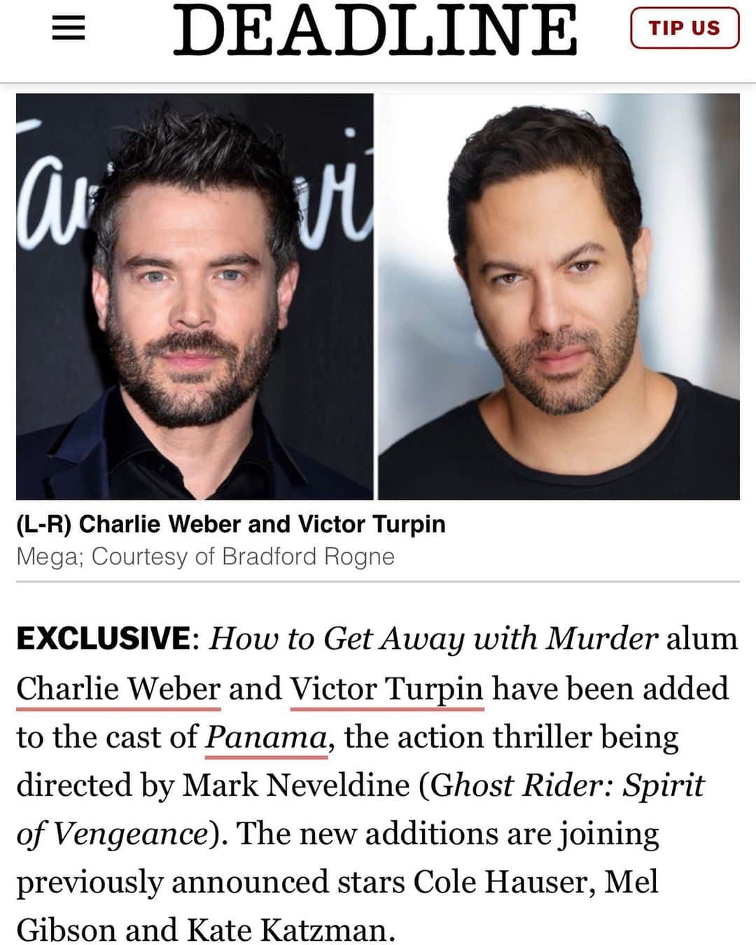 のインスタグラム：「Excited to join this incredible cast! We’re going to shoot a really cool movie for you....🎥😎」