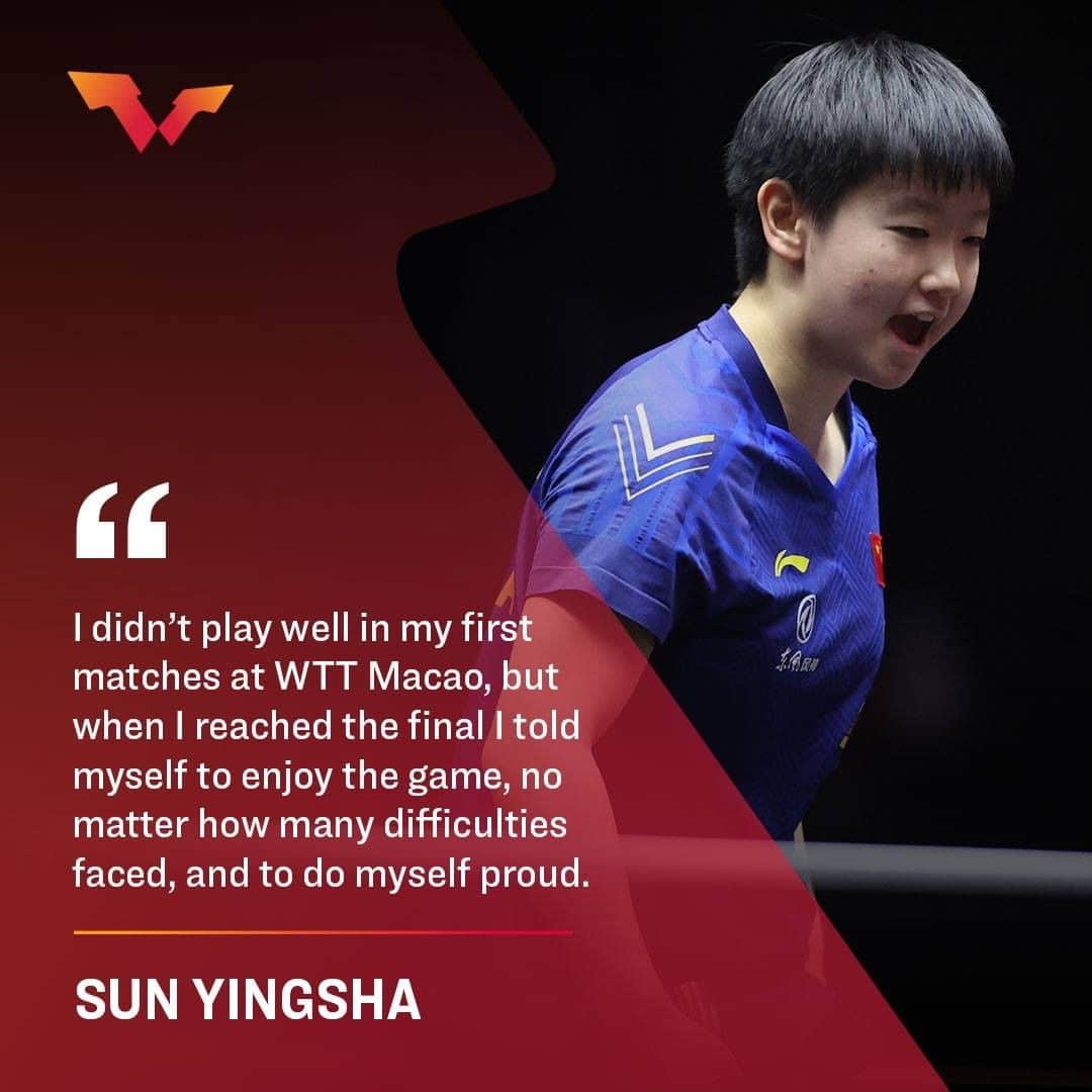 ITTF Worldさんのインスタグラム写真 - (ITTF WorldInstagram)「Sun Yingsha started #WTTMacao with 2 defeats ❌❌ but went on to win the 🏆!  #WednesdayWisdom」12月3日 3時00分 - wtt