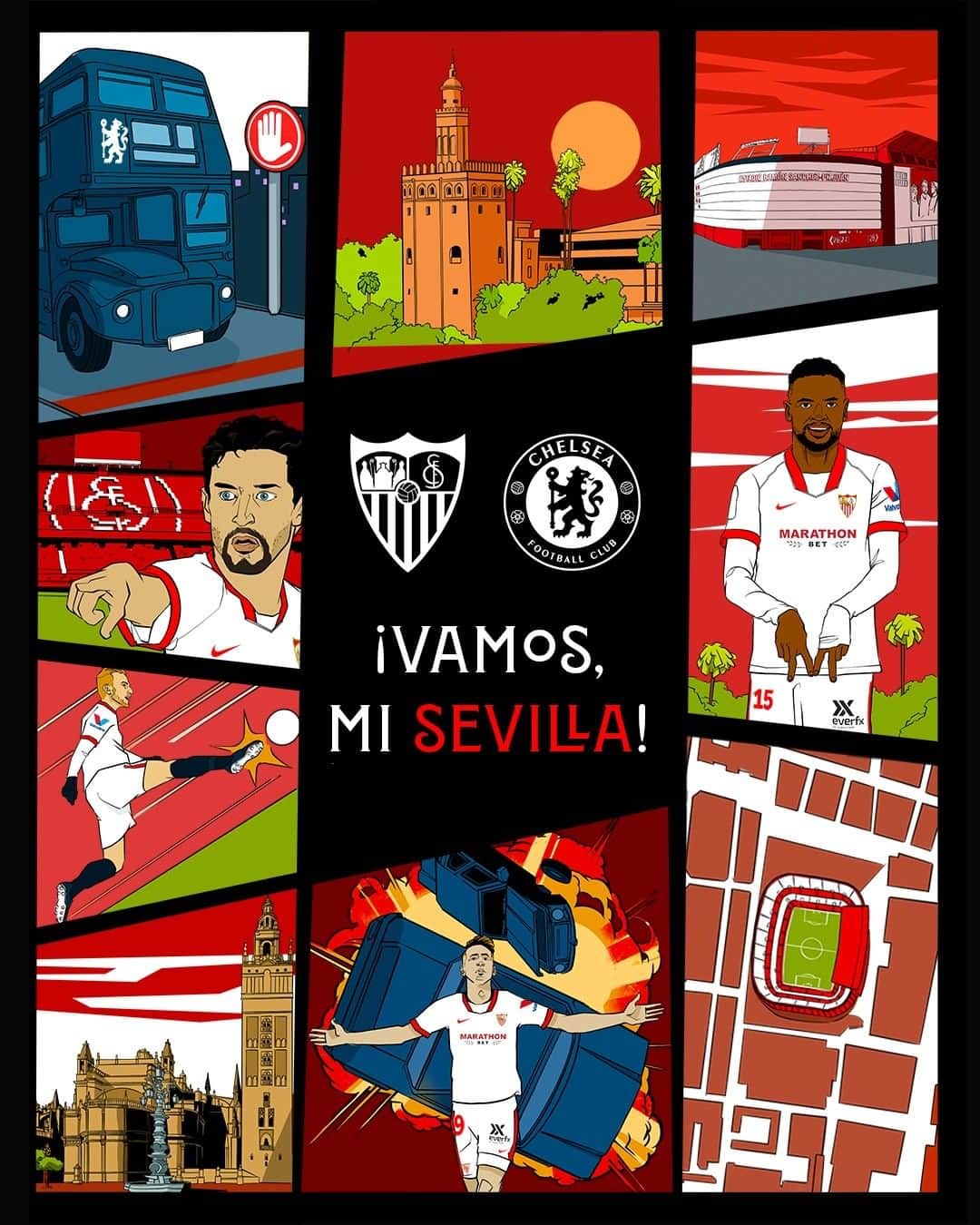 セビージャFCさんのインスタグラム写真 - (セビージャFCInstagram)「¡Ya queda menos para el partidazo! ⭐️ ⚽️ ⌛️  Big night in Sevilla! ⭐️ ⚽️ ⌛️  #WeareSevilla #NuncaTeRindas #UCL  #championsleague #Chelsea #ChelseaFC」12月3日 2時54分 - sevillafc