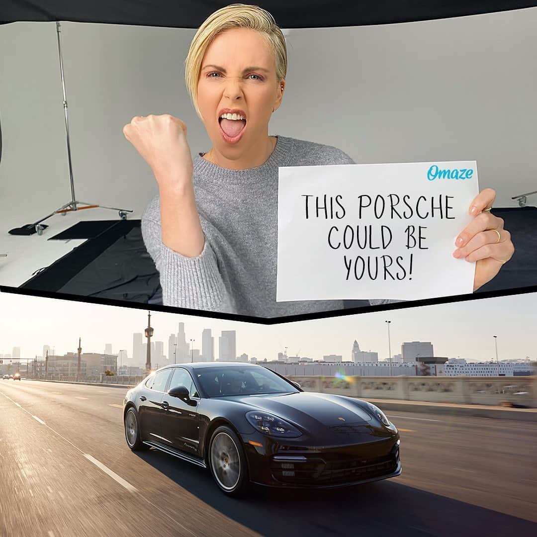 シャーリーズ・セロンのインスタグラム：「ICYMI: You could win an insanely cool, limited anniversary edition Porsche Panamera and $20,000 cash! Best of all, every donation supports my foundation, the Charlize Theron Africa Outreach Project. Enter at the link in my bio or go to omaze.com/charlize #omaze @omaze」