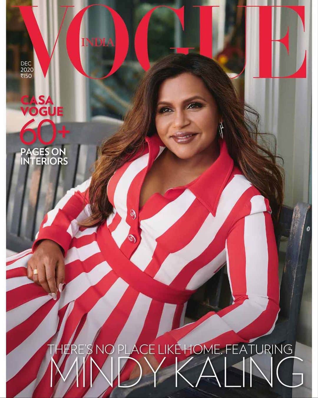 ミンディ・カリングのインスタグラム：「I was so excited to be asked to be the cover of @vogueindia’s December issue but seriously nervous because I would have to shoot it six weeks after giving birth to my son Spencer. I was not feeling body confident, and even considered saying no. But @katiegreenthal and Vogue surrounded me with talented and wonderful people, and now I’m thrilled I have these photos as a memento of this very specific time in my life. “Post partum pandemic fabulous” is what I like to call it. Thank you @vogueindia, I love you! More photos to come. Enjoy! 📷❤️」