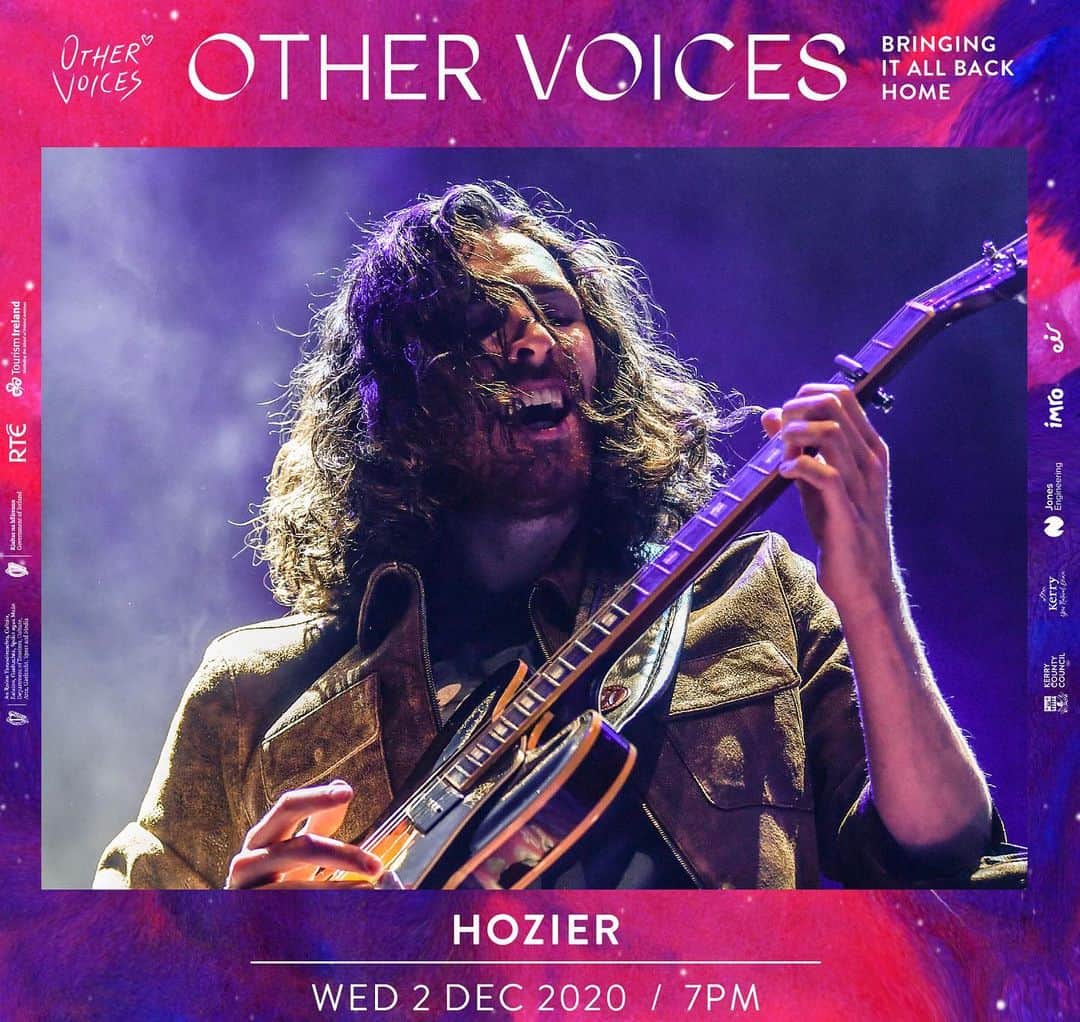 ホージアのインスタグラム：「I'll be performing some songs with the wonderful @crashensemble in St. James' Church, Dingle tonight.  Other Voices starts at 7PM GMT / 11AM PT / 2PM ET.   We'll be on at around 8:30PM GMT / 12:30PM PT / 3:30PM ET.   You can tune in live on YouTube, Facebook & rte.ie! Much love 🖤   The link to watch the show is in stories.」