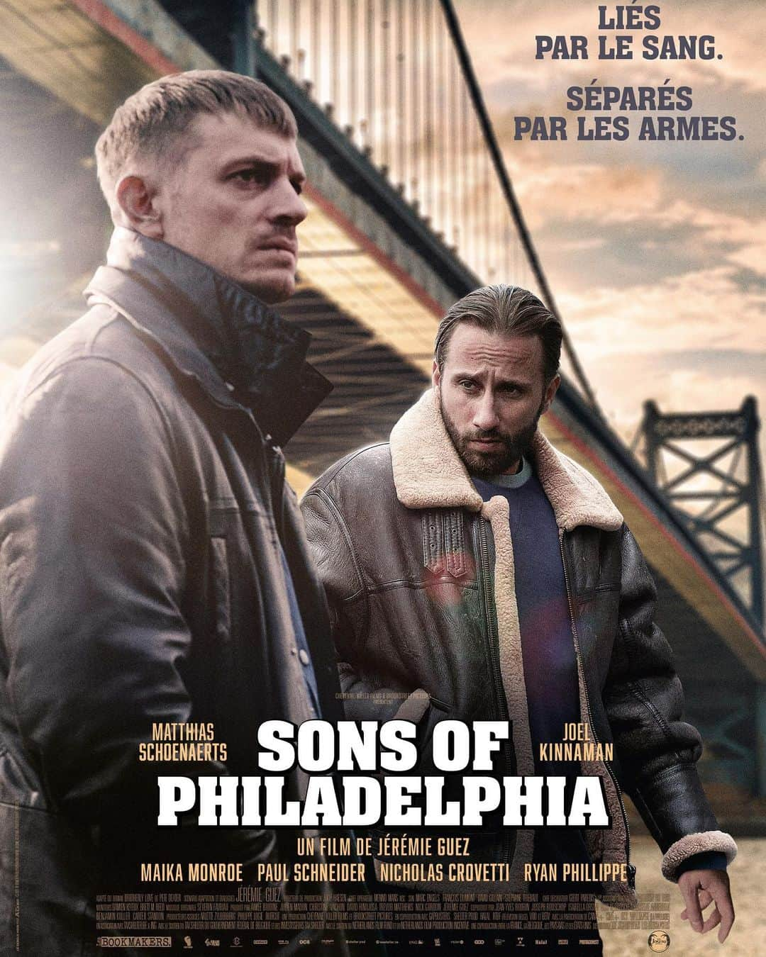 ヨエル・キナマンのインスタグラム：「The official French poster for “Brothers By Blood” (titled "Sons of Philadelphia" in France). Out in Cinemas in France 30th December! US release January 22nd. @__zenith______  #sonsofphiladelphia #brothersbybloodmovie #brookstreetpictures」