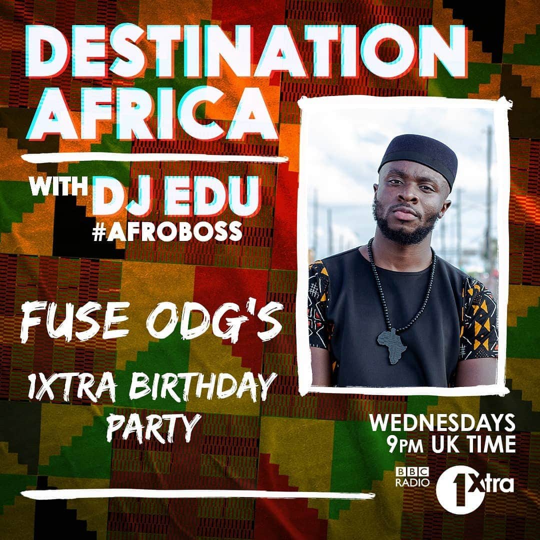 Fuse ODGのインスタグラム：「Raa raa raahhhh...@bbc1xtra joining the birthday vibessss....join the partyyyy with me and the legendary @iamdjedu at 9pm TONIGHT UK and Ghana time 🥳💥」
