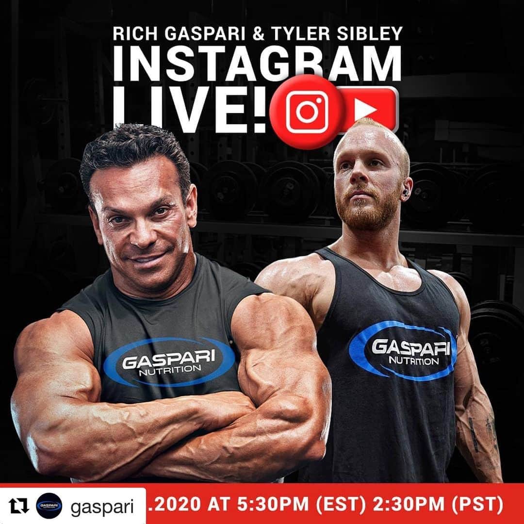 Hidetada Yamagishiさんのインスタグラム写真 - (Hidetada YamagishiInstagram)「#Repost @gaspari with @get_repost ・・・ The Dragon Slayer @richgaspari & #TeamGaspari Athlete Tyler Sibley(@ifbbprotylersibley) will be hopping on Instagram Live tomorrow (12/3) at 5:30pm EST / 2:30pm PST for an interview-style sit-down. Drop your questions in the comments below 🗣 and make sure to tune in to learn more about the legends 💪 #Gaspari #Proven #GaspariNutrition #TeamGaspari #Bodybuilding #Fitness #Workout #Exercise #Healthy #RichGaspari #Interview #InstagramLive #IGLive」12月3日 4時45分 - hideyamagishi