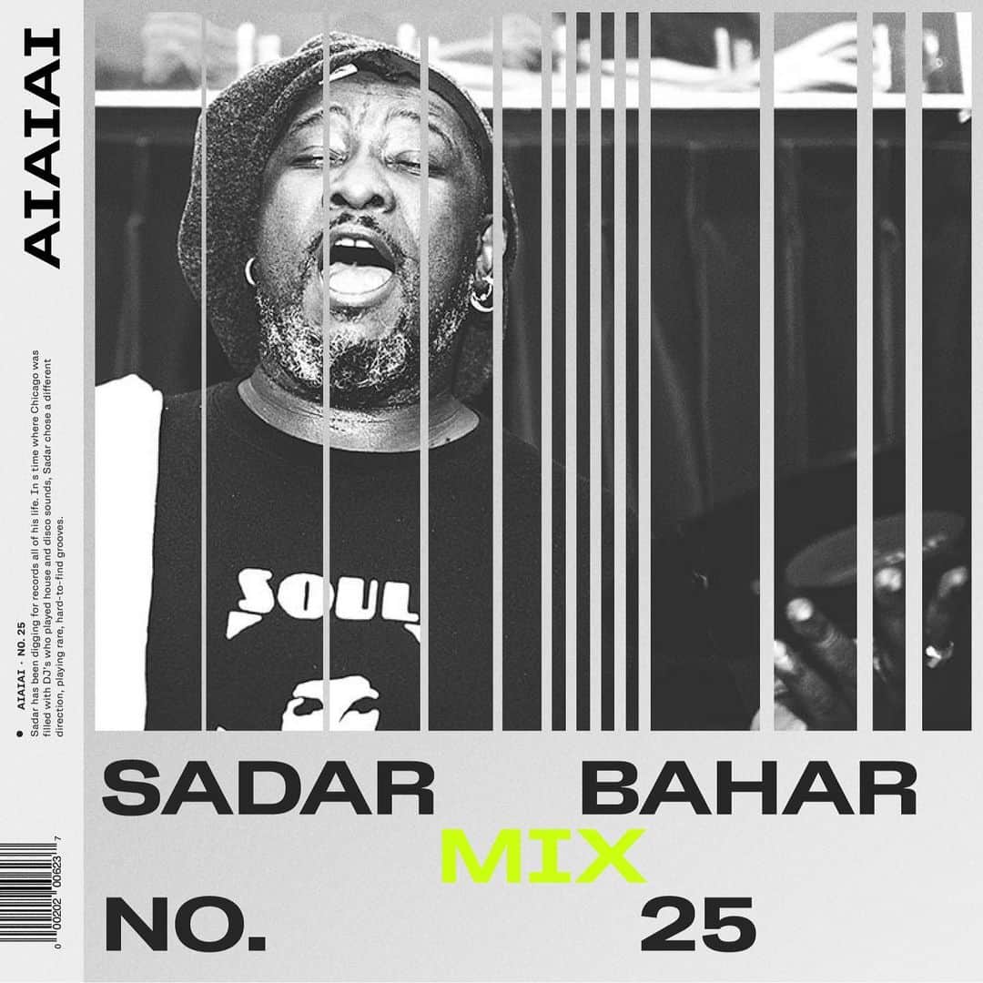 AIAIAIのインスタグラム：「Did you listen to @sadarbahar for the 25th edition of our Mix Series?  Sadar from @sounds_familiar has been digging for records all of his life. In a time where Chicago was filled with DJ’s who played house and disco tunes, Sadar chose a different direction, playing rare, hard-to-find grooves.  Get ready for another disco beatdown on the 25th edition of AIAIAI Mix Series!」