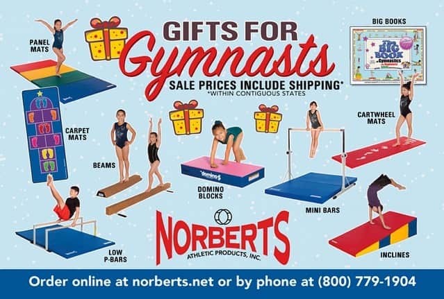 Inside Gymnasticsさんのインスタグラム写真 - (Inside GymnasticsInstagram)「#sponsored 🎁 Norberts has the perfect gifts for gymnasts this holiday season! Panel Mats, Beams, Inclines, Low P-Bars, Mini Bars + SO MUCH MORE! The selections are endless for all ages and athletes 😃 Start shopping TODAY at Norberts.net 🎁 @norbertsathletic  *Sale Prices Include Shipping!」12月3日 5時22分 - insidegym