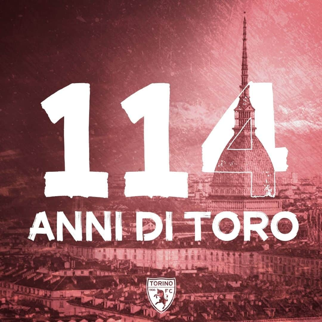 トリノFCさんのインスタグラム写真 - (トリノFCInstagram)「1️⃣1️⃣4️⃣ ANNI  Buon compleanno TORO. A lui, a tutti noi.  1️⃣1️⃣4️⃣ volte AUGURI!  #SFT」12月3日 8時00分 - torinofc1906