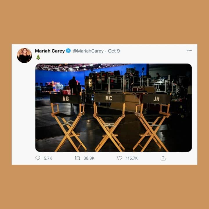 ジェニファー・ハドソンのインスタグラム：「I’m so glad I don’t have to keep this a secret anymore!  Who's excited for @mariahcarey’s Christmas Special? Premiering on @appletv this Friday ✨ #MariahsMagicalChristmas」