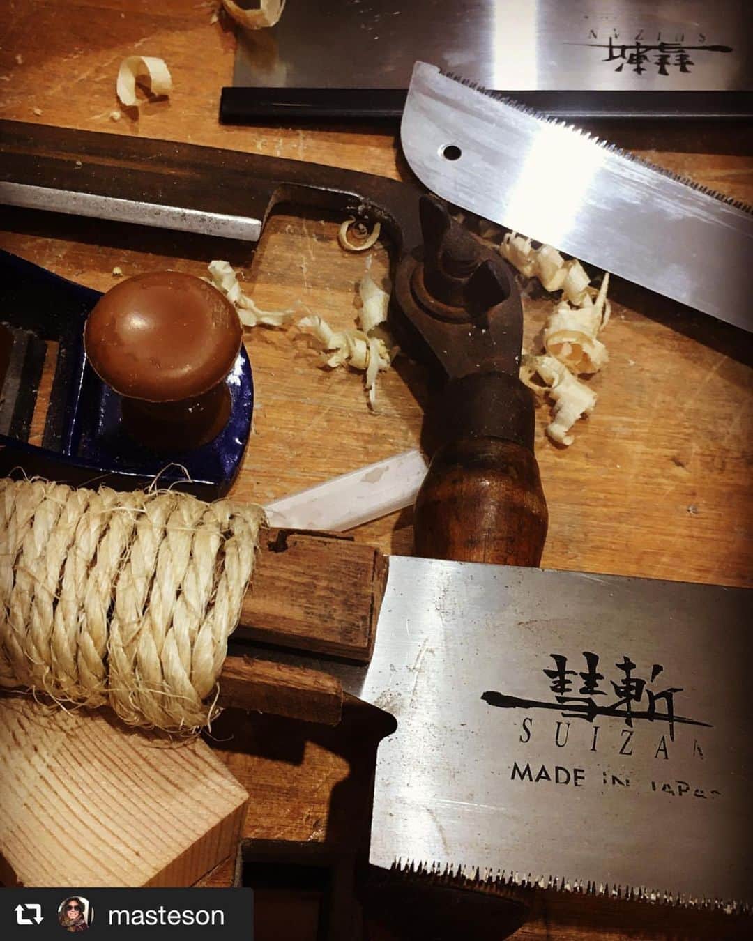 SUIZAN JAPANさんのインスタグラム写真 - (SUIZAN JAPANInstagram)「Fun to see other people's tools😃﻿ ﻿ #repost📸 @masteson﻿ .﻿ .﻿ .﻿ #playground #newplayground  #sexy #tools #woodwork #meditation #qualitytime #woodworking #woodporn #japanesesaw #woodproject #varnish #varnishing #finishcarpentry #saw #sanding #sandingwood #woodprojects #workshop #womeninwoodworking #craftwoman @suizan_japan #egypt﻿ ﻿ #suizan #suizanjapan #handsaw #pullsaw #dozuki #dovetail #japanesestyle」12月3日 10時25分 - suizan_japan