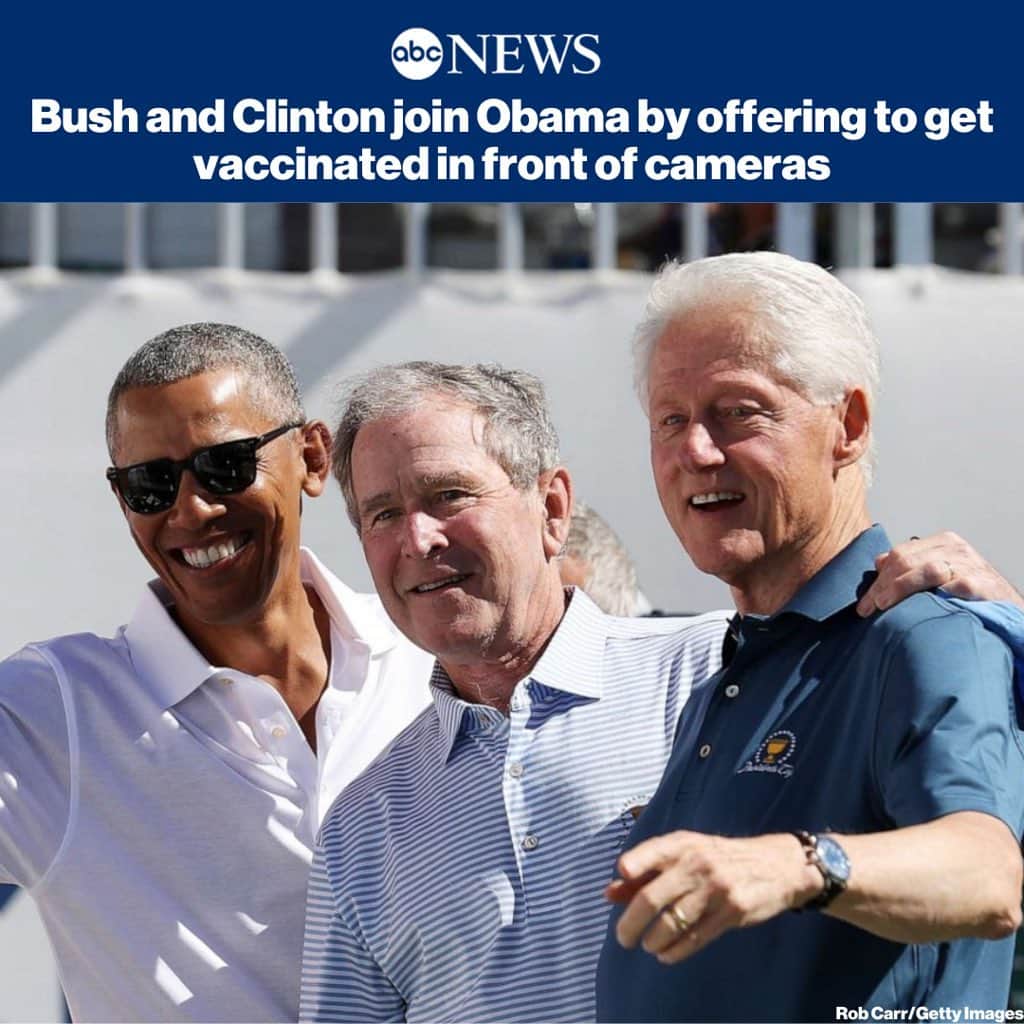 ABC Newsさんのインスタグラム写真 - (ABC NewsInstagram)「Former Presidents Barack Obama, George W. Bush and Bill Clinton have offered to get vaccinated in front of cameras if it will help show Americans they can trust the science. READ MORE AT LINK IN BIO.」12月4日 0時37分 - abcnews