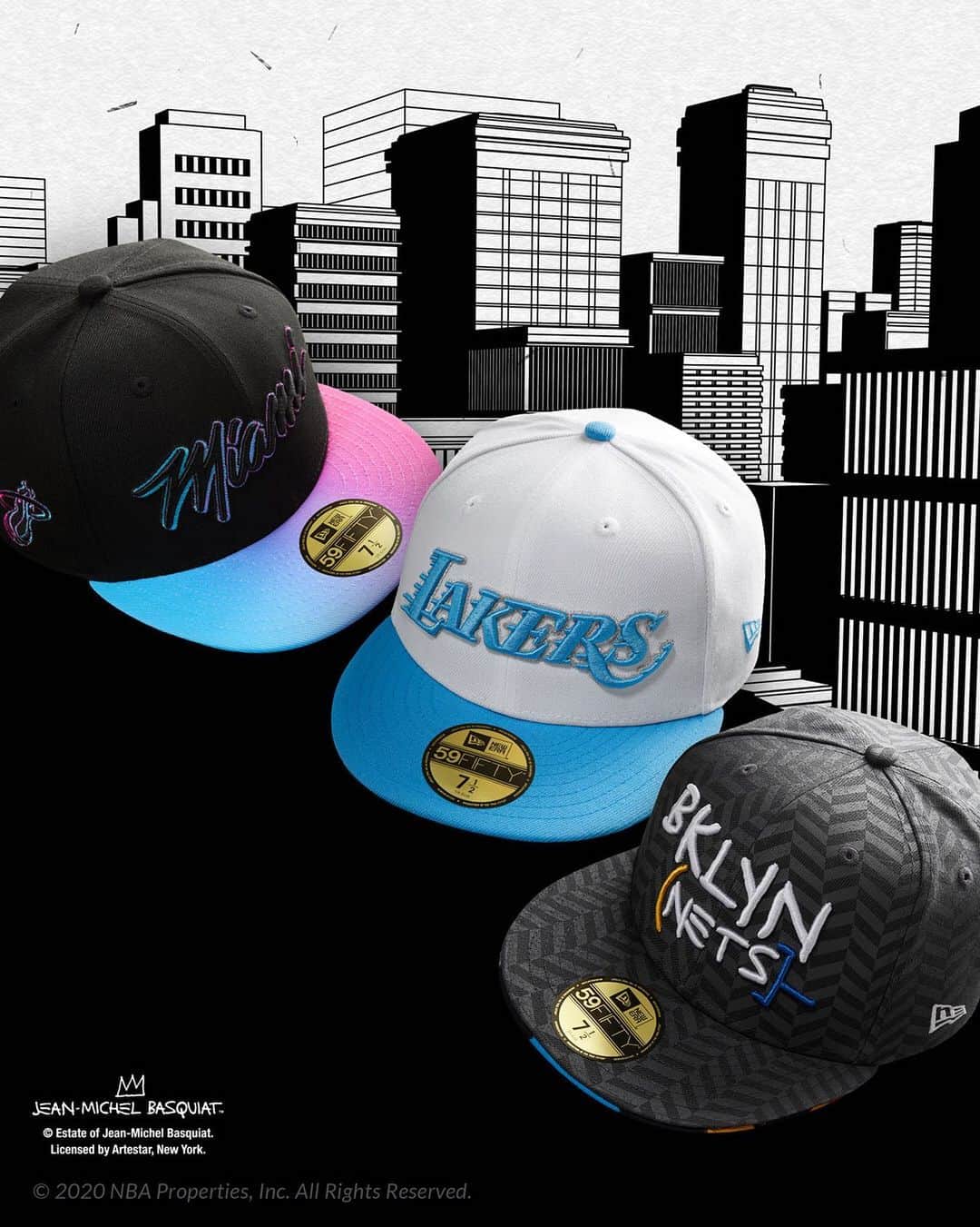 ニューエラ・キャップのインスタグラム：「The official NBA City Edition is here with an exclusive 59FIFTY available at neweracap.com #NewEraGiftGuide . Link in bio to shop」