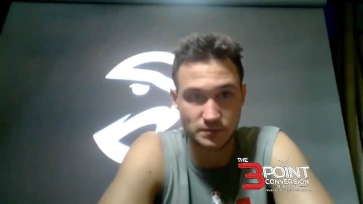 ダニーロ・ガリナリのインスタグラム：「🎙My first words as an Hawks! 🏀 Focus on winning.  #TrueToAtlanta #MediaDay 🎥 @3ptcnvrsn」