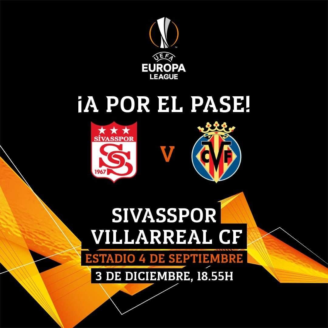 ビジャレアルCFのインスタグラム：「¡Esto no para 🚀! ¡A por el pase a dieciseisavos 💪! . 🆚 @sivassporsk 🇹🇷 ⌚ 18.55 horas 🏟 Nuevo Estadio 4 Eylül  🗓️ Jornada 5 de la fase de grupos 🏆 @europaleague 📺 @movistarplus  📱 #uel  .  This is non-stop 🚀! Let’s try and get into the last 32 💪! . 🆚 @sivassporsk 🇹🇷 ⌚ 6:55pm CET 🏟 Yeni Sivas 4 Eylül Stadium 🗓️ MD5 🏆 @europaleague 📱 #uel   #Villarreal #futbol #football #soccer #LaLiga」