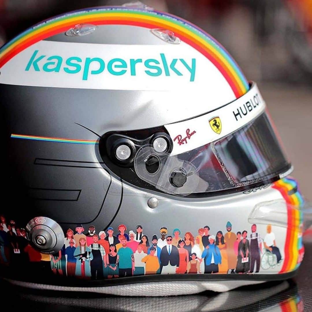 F1さんのインスタグラム写真 - (F1Instagram)「Sebastian Vettel is auctioning his diversity helmet in aid of children's charities in Uganda and Togo  This is the helmet he wore when he earned his first podium of the season in Turkey and then for the first race in Bahrain. The auction started on 3 December and will finish after the Abu Dhabi Grand Prix, with the proceeds going entirely to Children A Chance and Smiles For Togo  Visit www.sebastianvettel.de to find out more and make a bid  #F1 #Formula1 #Motorsports @scuderiaferrari」12月3日 20時30分 - f1