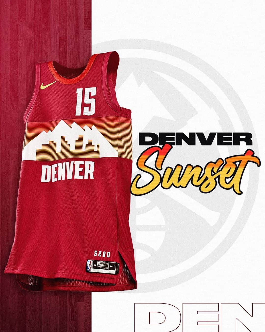 NBAさんのインスタグラム写真 - (NBAInstagram)「TAP TO SHOP 🛒  With the backdrop of the Rockies right behind the city, this season’s Nike NBA Denver @nuggets City Edition Jersey is inspired by Denver's many neighborhoods and unmatched sunsets. Shades of red, maroon and burnt orange all blend with each other to cascade into one final color: gold. Which is what this young, hungry team has proven it’s after. Almost as if the local dusk colors are in on the quest, this year's design reminds everyone what’s on the horizon for the Mile High City and its many united communities.」12月4日 2時18分 - nba