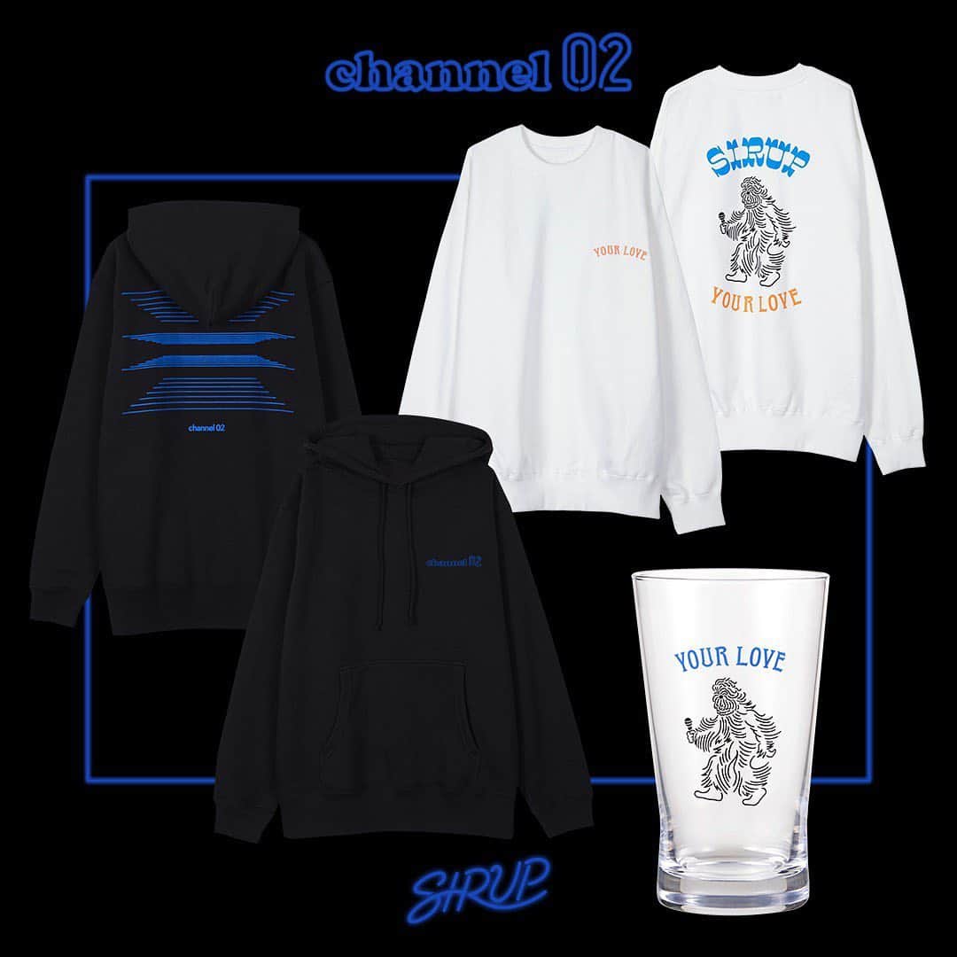 SIRUPのインスタグラム：「「channel 02」グッズ完成🌐 明日、12/4(金)21:00~販売スタート✅  今回は  ・channel 02 PARKER ・Your Love SWEATSHIRTS ・Your Love Beer Glass の3種類🎁  家でグッズ着て、ビールやドリンク飲みながらライブ観てな🍺  Art Direction & Design @yar.tokyo  https://bit.ly/3ga3AnV  #SIRUP #channel02」