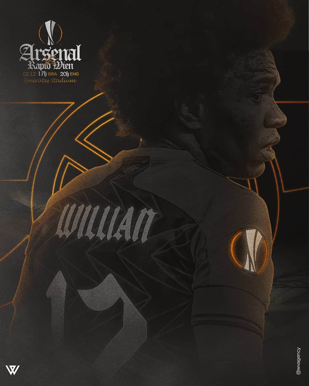 ウィリアンのインスタグラム：「Matchday! 💪👊 #europaleague #arsenalfc #gunners #W12」