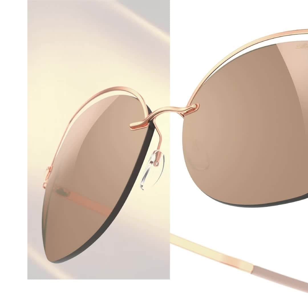 シルエットのインスタグラム：「The Golden Gate collection radiates classic glamor: a glimmer of sunshine for this holiday season. Featuring: Golden Gate 8169⁠ .⁠ .⁠ .⁠ #silhouetteeyewear #tryitwearitloveit #eyeweardesign #luxuryeyewear #fashioneyewear #luxurysunglasses」