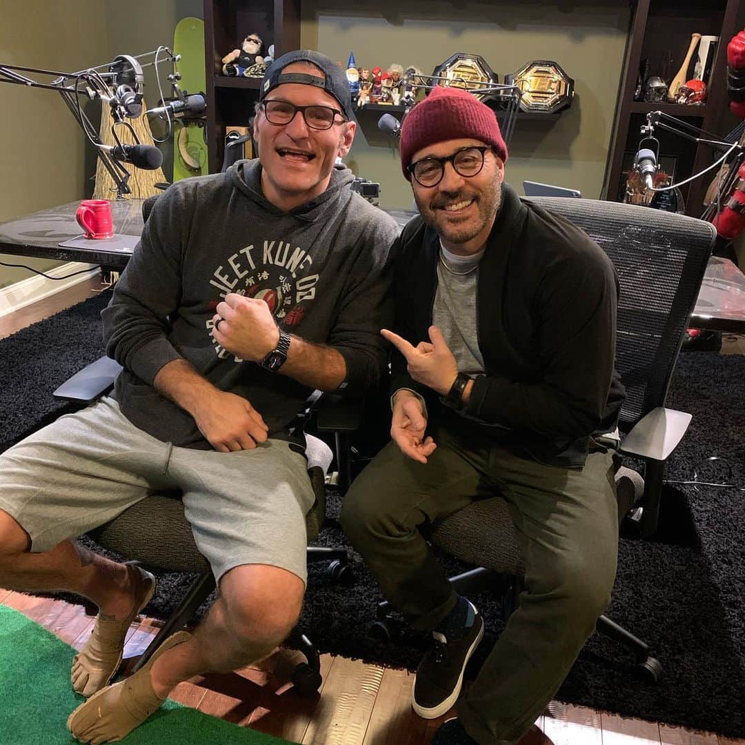 のインスタグラム：「So great to kick it around with @stipemiocic on his new podcast @jabspodcast  down to earth legend this guy is . Cleveland came out in the snow to laugh and I think we all needed it right about now .」