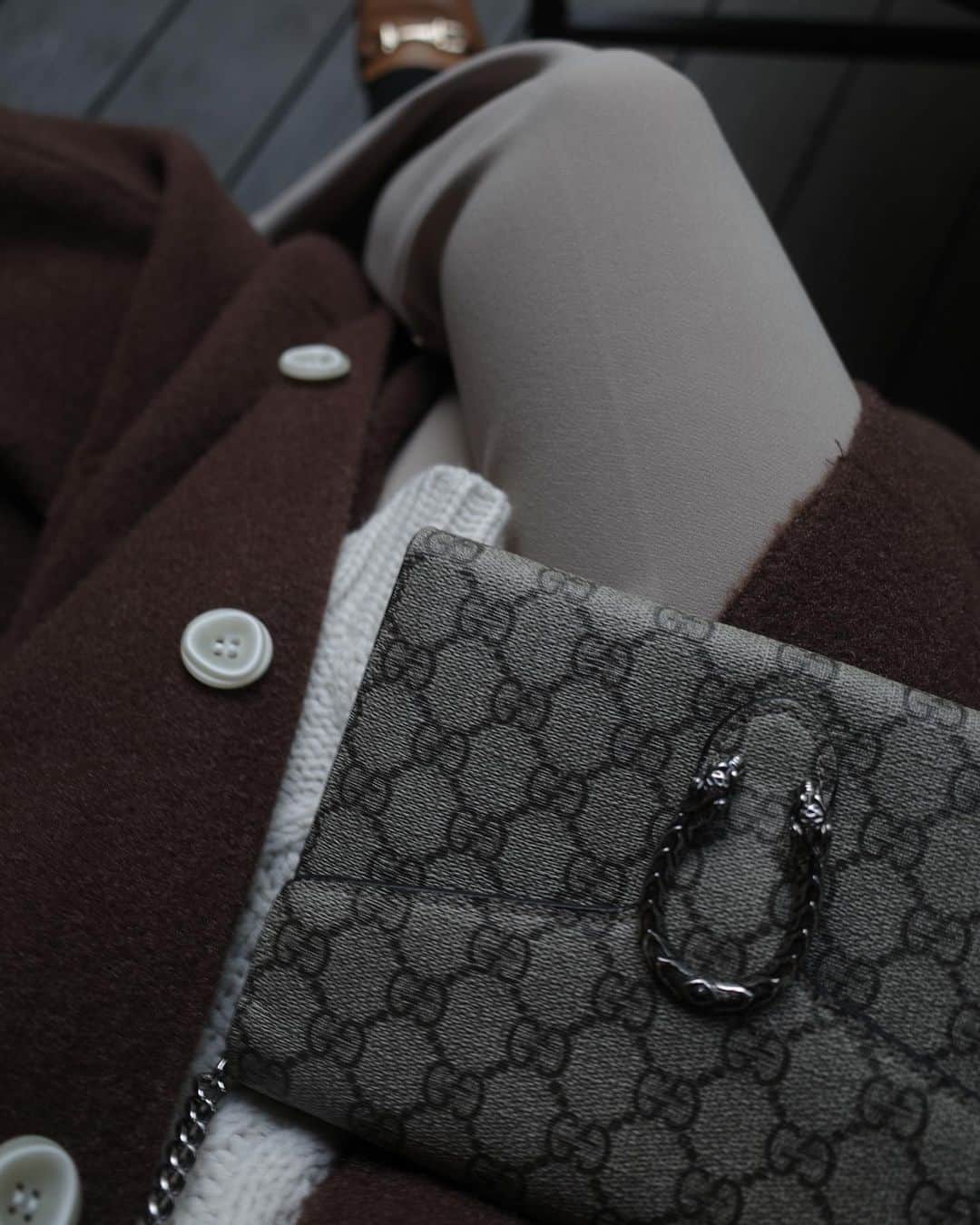 島野ミキのインスタグラム：「・ ・ bag… @laxus__official /  @gucci  ¥2,000off▶︎▶︎ miki0904 ・ ・ #ファッション#fashion#AW#オシャレ#オシャレな人と繋がりたい#コーデ#ootd#coordinate#bag#brand#ハイブランド#GUCCI#グッチ」