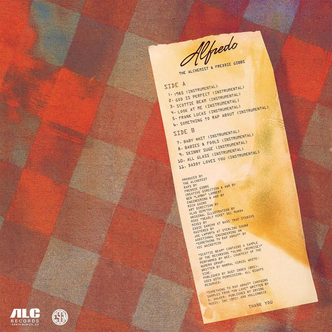 Freddie Gibbsさんのインスタグラム写真 - (Freddie GibbsInstagram)「ALC version of the #ALFREDO vinyl. Main + Instrumentals.  Tomorrow at alcrecords.com  9 am pst/12 pm est  🍝🏆」12月4日 11時15分 - freddiegibbs