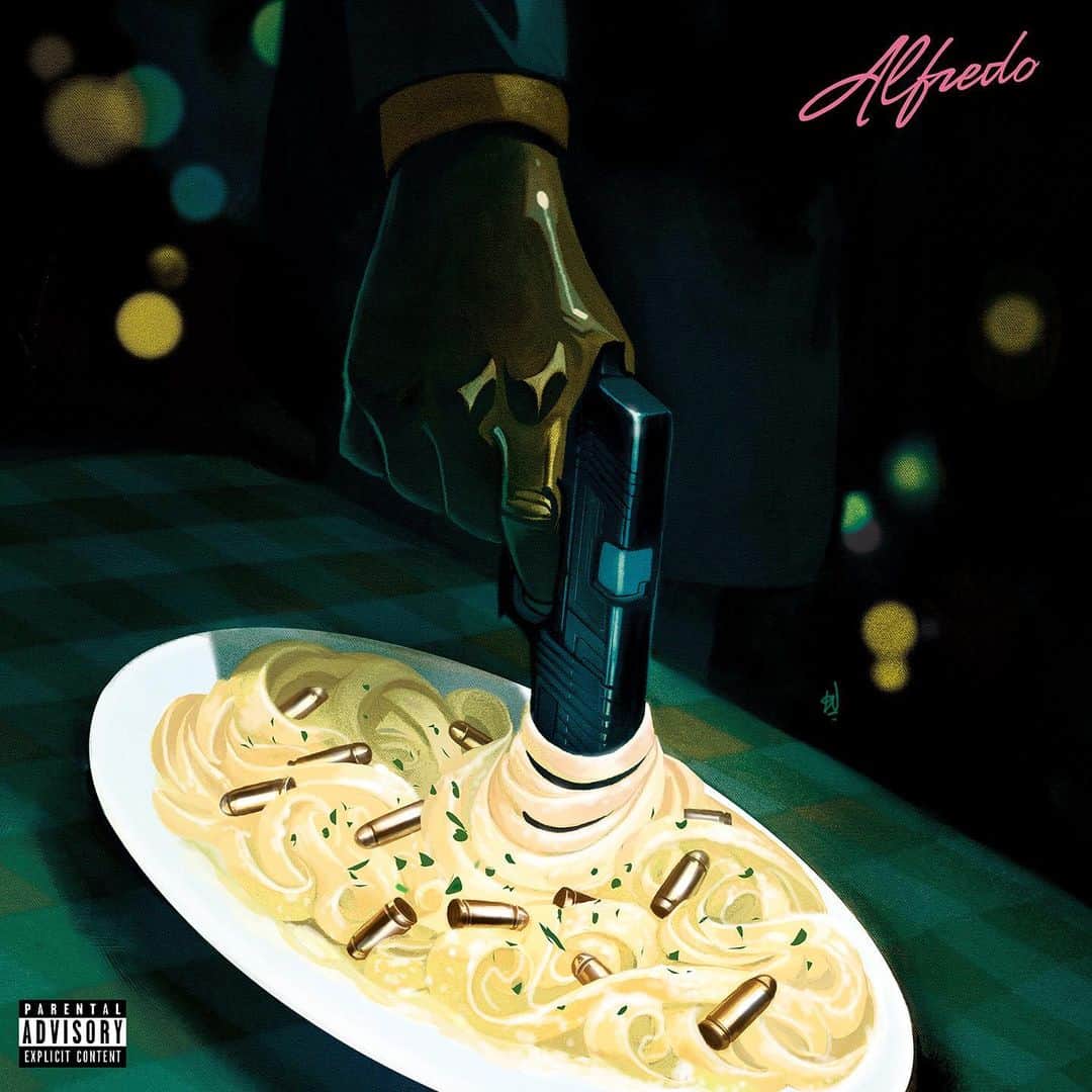 Freddie Gibbsのインスタグラム：「ALC version of the #ALFREDO vinyl. Main + Instrumentals.  Tomorrow at alcrecords.com  9 am pst/12 pm est  🍝🏆」