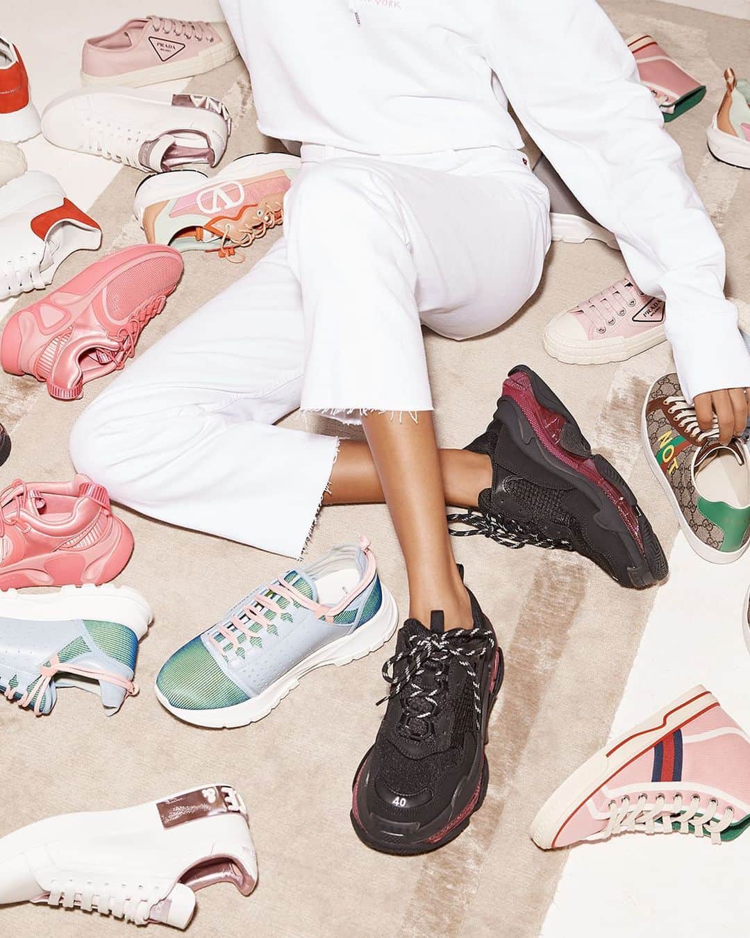 Saks Fifth Avenueのインスタグラム：「Pick a pair, any pair for gifting (or getting) and shop our standout sneakers of the season from @maisonvalentino, @dolcegabbana, @prada and more. #10022SHOE」
