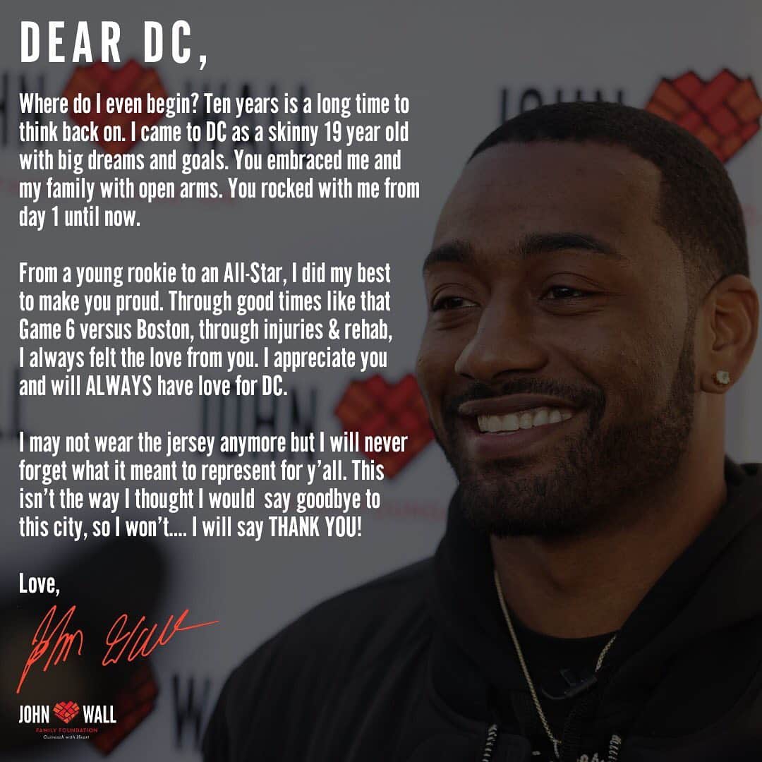ジョン・ウォールのインスタグラム：「Thank You DC.」