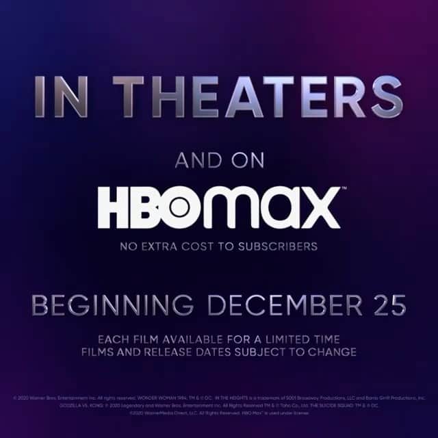 スーサイド・スクワッドのインスタグラム：「Repost @wbpictures: I got you something ✨nice✨ this year: 🎁 The biggest movie premieres 🎁 In theaters and on HBO Max the exact same day 🎁 Beginning December 25 with #WonderWoman1984 #HBOMax #WBPictures」