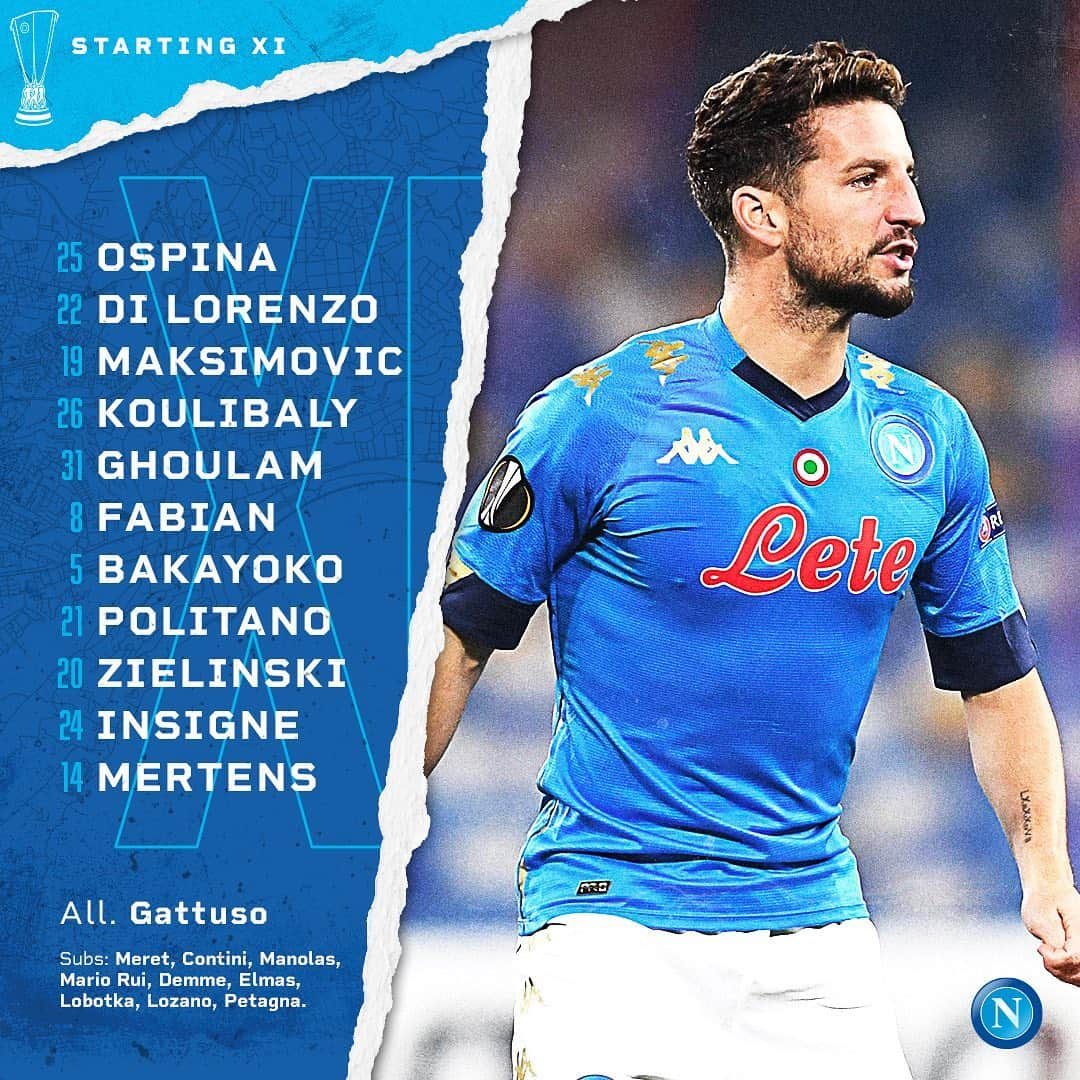 SSCナポリさんのインスタグラム写真 - (SSCナポリInstagram)「📃 StartingXI 🏆 #AZNapoli #UEL   💙 #ForzaNapoliSempre」12月4日 3時51分 - officialsscnapoli