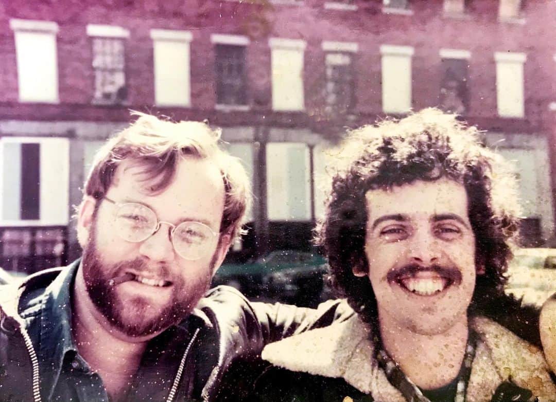 のインスタグラム：「Todays #throwbackthursday is Mike Vanson and his friend Paul Hargreaves in 1983! Mike is wearing our jacket model B and Paul jacket model B3... .  #tbt #love #like #instagood #photooftheday #follow #picoftheday #happy #cute #fashion #beautiful #followme #instagram #instadaily #leatherjacket #throwback #photography #summer #nature #1983 #friends #travel #instalike #timeflies #repost #selfie #leathers #vansonleathers」