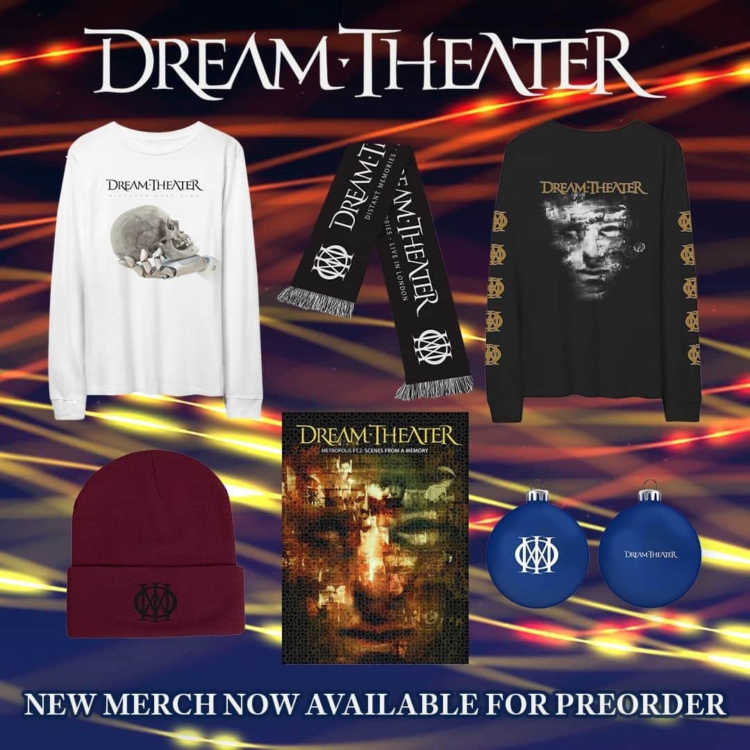 ドリーム・シアターのインスタグラム：「New DT merch now available to pre-order on our official store, check it out! dreamtheatershop.com #dreamtheater #merch #distanceovertime #scenesfromamemory」