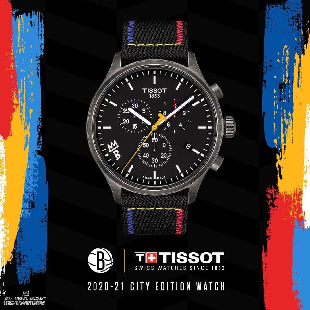 Brooklyn Netsさんのインスタグラム写真 - (Brooklyn NetsInstagram)「Our latest collab with @tissot.us ➡️ We created this special City Edition watch commemorating the late Brooklyn artist Jean-Michel Basquiat」12月4日 4時44分 - brooklynnets