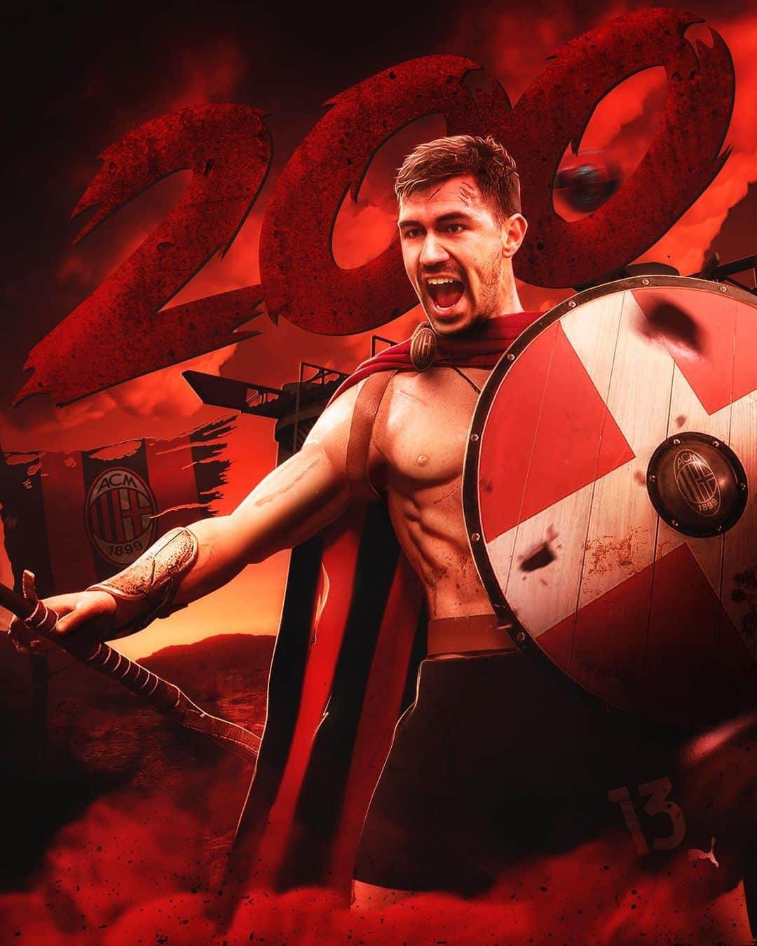 アレッシオ・ロマニョーリのインスタグラム：「Non ho mai smesso di credere nei sogni. Sono felice di aver raggiunto questo risultato ed orgoglioso di essere il Capitano di questa squadra incredibile.  Grazie @acmilan e a tutti voi che non ci fate mai mancare il vostro supporto. #200 volte insieme ❤️🖤」