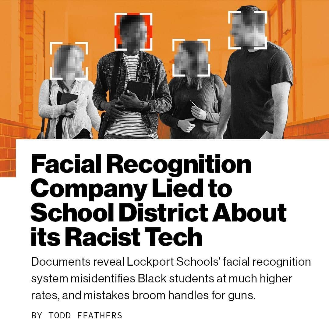 VICEさんのインスタグラム写真 - (VICEInstagram)「Ever since they learned that Lockport City School District intended to install a network of facial recognition cameras in its buildings, parents in the upstate New York community—particularly families of color—have worried that the new system will lead to tragic and potentially fatal interactions between their children and police.⁠ ⁠ Now, documents newly obtained by Motherboard accentuate those fears. They show that SN Technologies, the Canadian company contracted to install Lockport’s facial recognition system, misled the district about the accuracy of the algorithm it uses and downplayed how often it misidentifies Black faces. ⁠ ⁠ Link in bio.⁠ ⁠ 📸 Collage: @cathryn.virginia // Photo via Getty Images⁠ ⁠ Via @motherboardvice」12月4日 7時20分 - vice