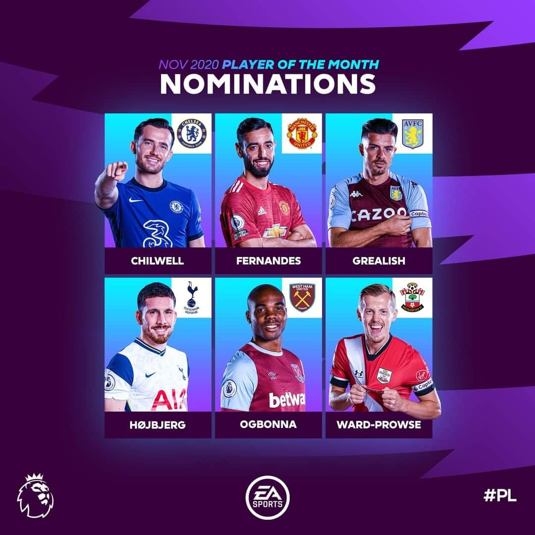 プレミアリーグさんのインスタグラム写真 - (プレミアリーグInstagram)「Who is your @easportsfifa Player of the Month for November?」12月4日 20時00分 - premierleague