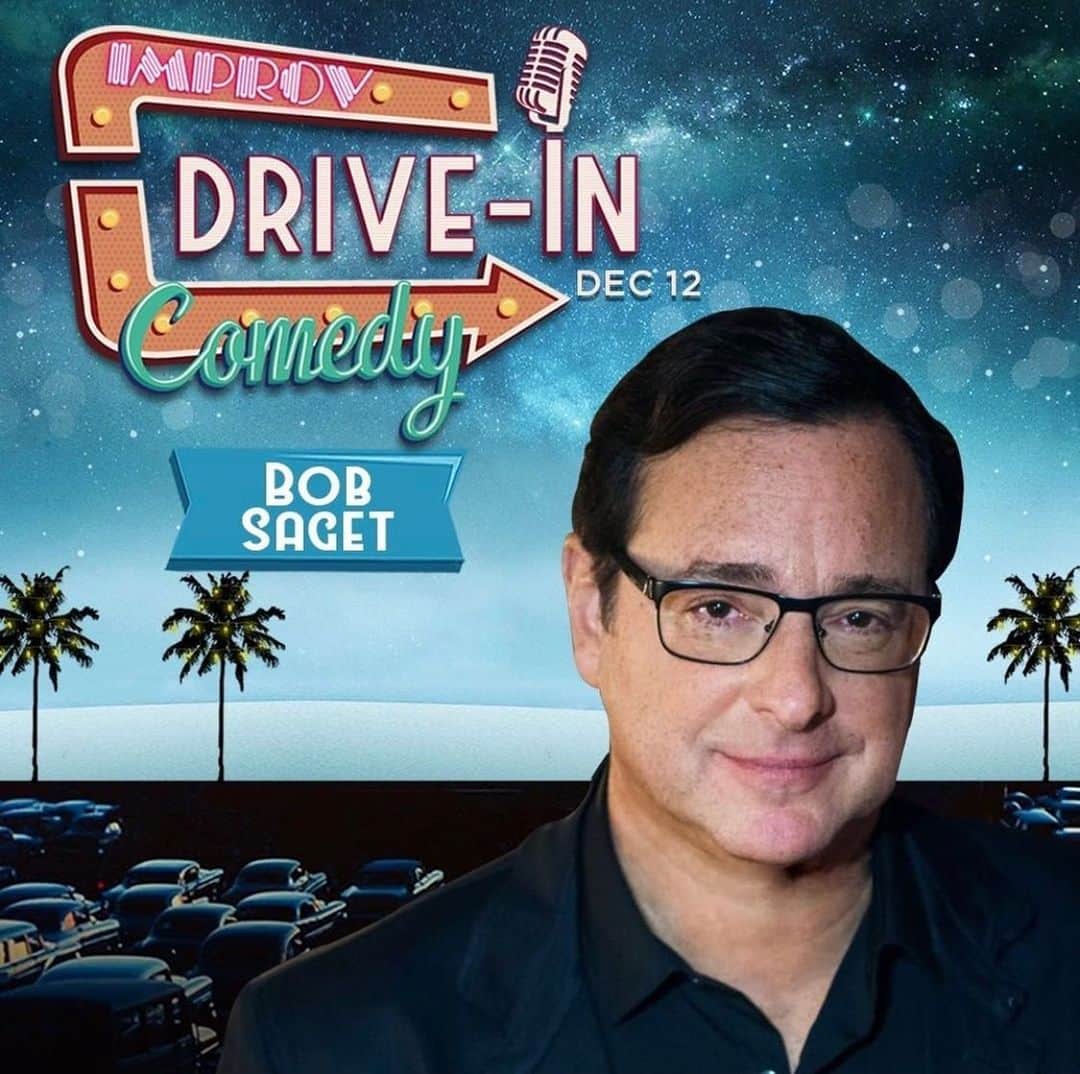 のインスタグラム：「I HAVE to do stand-up soon! So THIS is happening... In Irvine, CA @irvinespectrumcenter —On SATURDAY, DECEMBER 12th - @irvineimprov DRIVE-IN, so you’re more than socially distant— You’re in your car!! Just be safe and it’ll be a great night with Feature Comedienne @tacarracomedy & Host @cannoncomedy  Tickets at—> https://bit.ly/33JDanX Or at BobSaget.com」