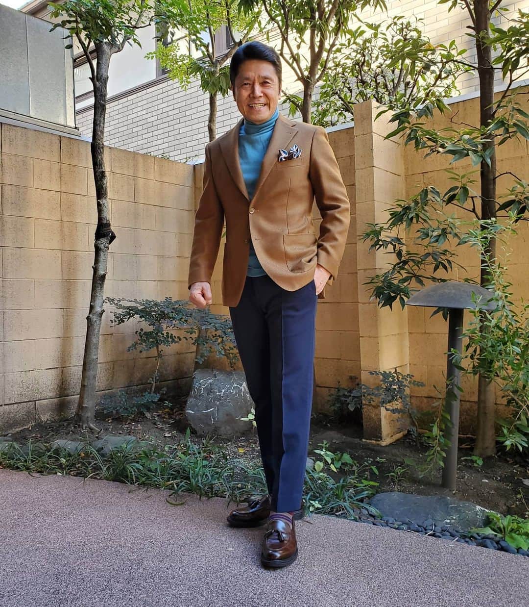 峰竜太のインスタグラム：「#NHK長野撮るしんスペシャル#jacket#tagliatore#sweater#johnsmedley #pants#pt01 #shoes #brunellocucinellishoes」