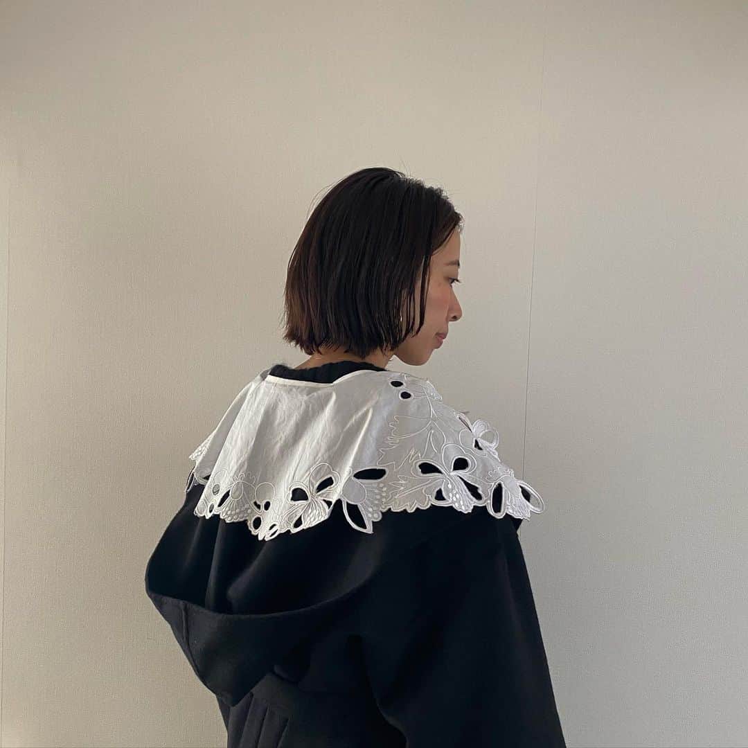 水野里砂のインスタグラム：「今日はコートから襟を出して着てみました♡ 飛べそうです🪶」